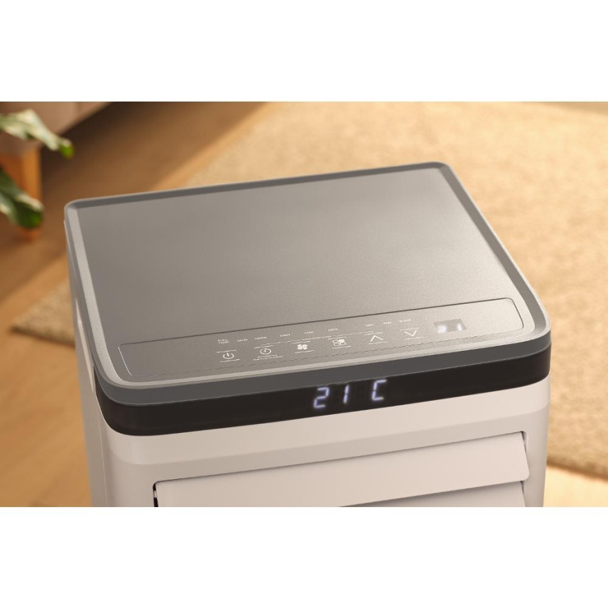 Sencor - Nutikas mobiilne kliimaseade 3-ühes koos kogu tarvikukomplektiga 815W/230V 8000 BTU Wi-Fi valge + kaugjuhtimispult