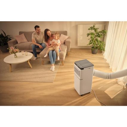 Sencor - Nutikas mobiilne kliimaseade 3-ühes koos kogu tarvikukomplektiga 815W/230V 8000 BTU Wi-Fi valge + kaugjuhtimispult