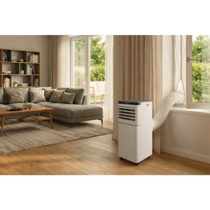 Sencor - Nutikas mobiilne kliimaseade 3-ühes koos kogu tarvikukomplektiga 815W/230V 8000 BTU Wi-Fi valge + kaugjuhtimispult