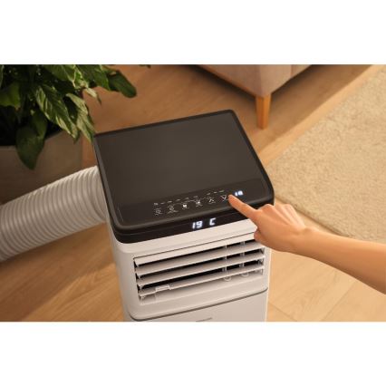 Sencor - Nutikas mobiilne kliimaseade 3-ühes koos täieliku tarvikukomplektiga 1020W/230V 10000 BTU Wi-Fi valge + kaugjuhtimispult