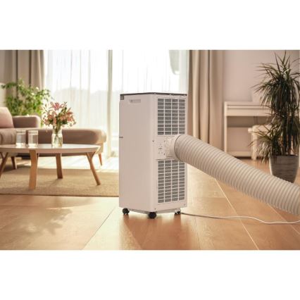 Sencor - Nutikas mobiilne kliimaseade 3-ühes koos täieliku tarvikukomplektiga 1020W/230V 10000 BTU Wi-Fi valge + kaugjuhtimispult