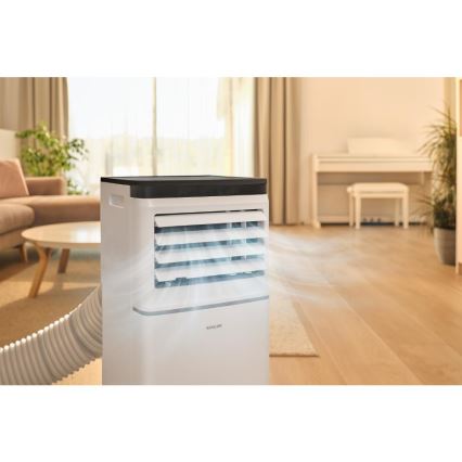 Sencor - Nutikas mobiilne kliimaseade 3-ühes koos täieliku tarvikukomplektiga 760W/230V 7000 BTU Wi-Fi valge + kaugjuhtimispult