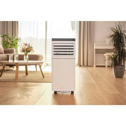 Sencor - Nutikas mobiilne kliimaseade 3-ühes koos täieliku tarvikukomplektiga 760W/230V 7000 BTU Wi-Fi valge + kaugjuhtimispult