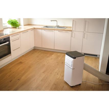 Sencor - Nutikas mobiilne kliimaseade 3-ühes koos täieliku tarvikukomplektiga 760W/230V 7000 BTU Wi-Fi valge + kaugjuhtimispult