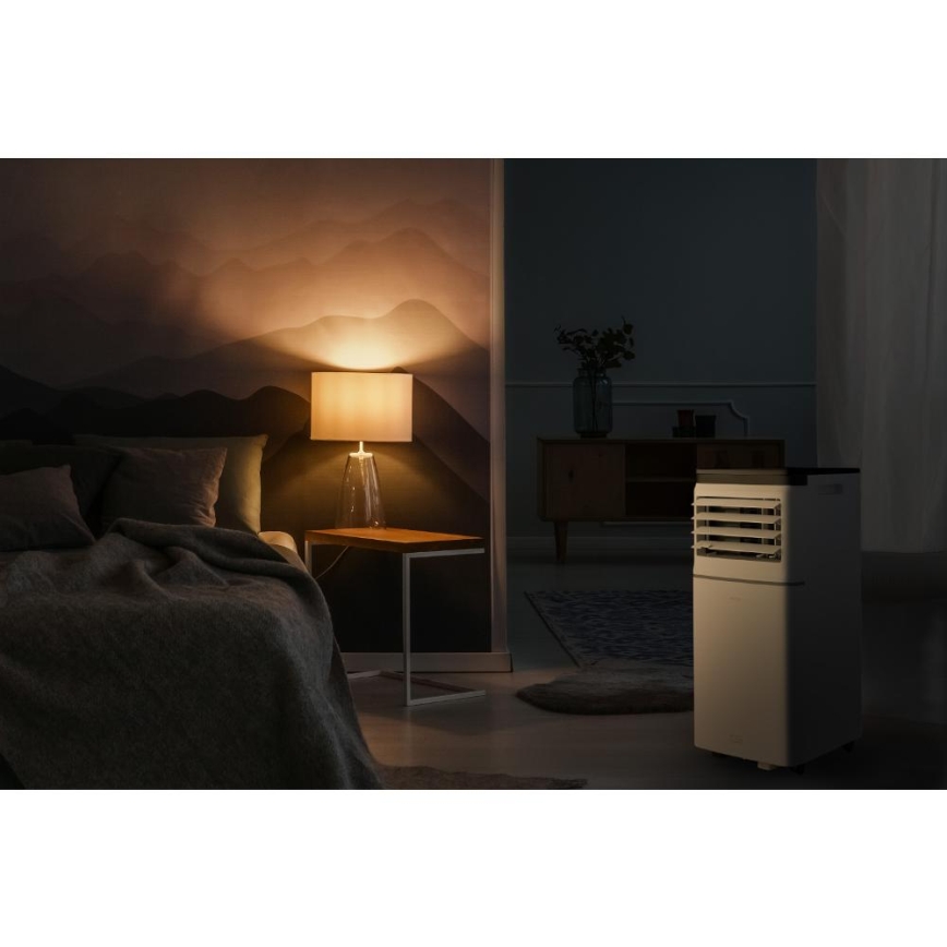Sencor - Nutikas mobiilne kliimaseade 3-ühes koos täieliku tarvikukomplektiga 760W/230V 7000 BTU Wi-Fi valge + kaugjuhtimispult