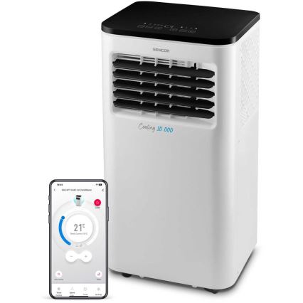 Sencor - Nutikas mobiilne konditsioneer 3-ühes, sh täielik tarvikutekomplekt 1050W/230V 10000 BTU Wi-Fi + kaugjuhtimispult