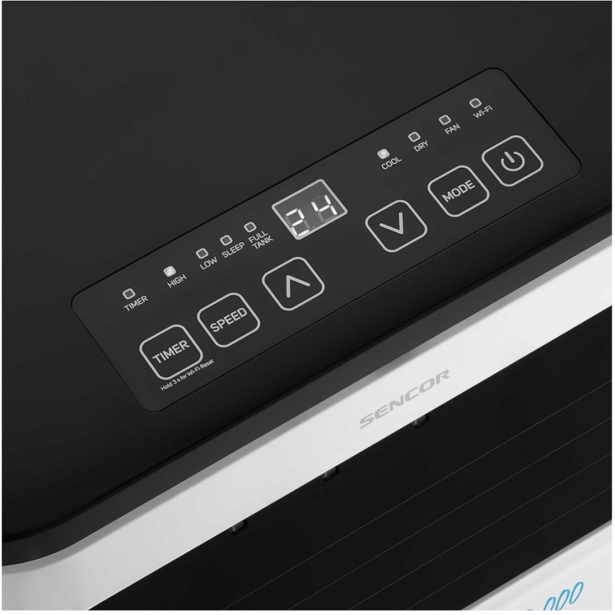 Sencor - Nutikas mobiilne konditsioneer 3-ühes, sh täielik tarvikutekomplekt 1050W/230V 10000 BTU Wi-Fi + kaugjuhtimispult