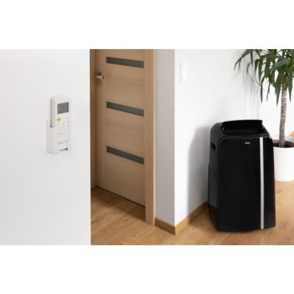 Sencor - Nutikas mobiilne konditsioneer 3-ühes, sh täielik tarvikutekomplekt 1450W/230V 12000 BTU Wi-Fi must + kaugjuhtimispult
