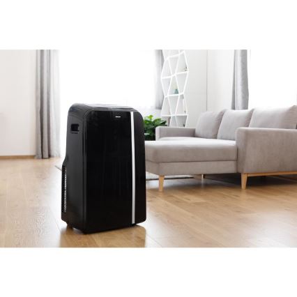 Sencor - Nutikas mobiilne konditsioneer 3-ühes, sh täielik tarvikutekomplekt 1450W/230V 12000 BTU Wi-Fi must + kaugjuhtimispult