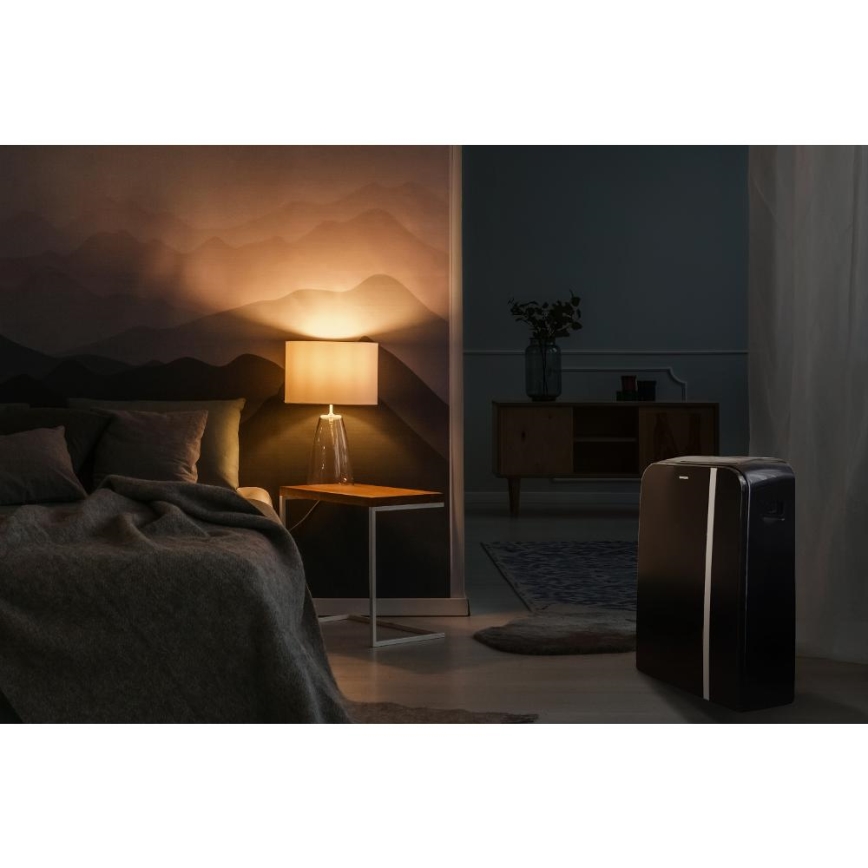 Sencor - Nutikas mobiilne konditsioneer 3-ühes, sh täielik tarvikutekomplekt 1450W/230V 12000 BTU Wi-Fi must + kaugjuhtimispult