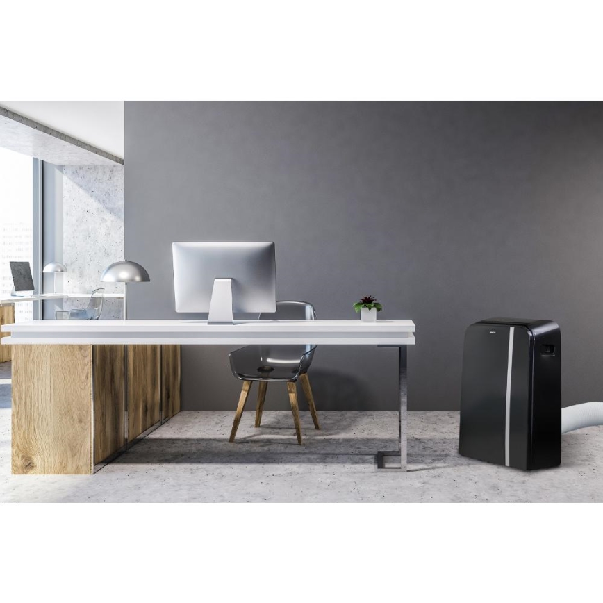 Sencor - Nutikas mobiilne konditsioneer 3-ühes, sh täielik tarvikutekomplekt 1450W/230V 12000 BTU Wi-Fi must + kaugjuhtimispult