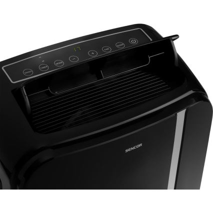 Sencor - Nutikas mobiilne konditsioneer 3-ühes, sh täielik tarvikutekomplekt 1450W/230V 12000 BTU Wi-Fi must + kaugjuhtimispult