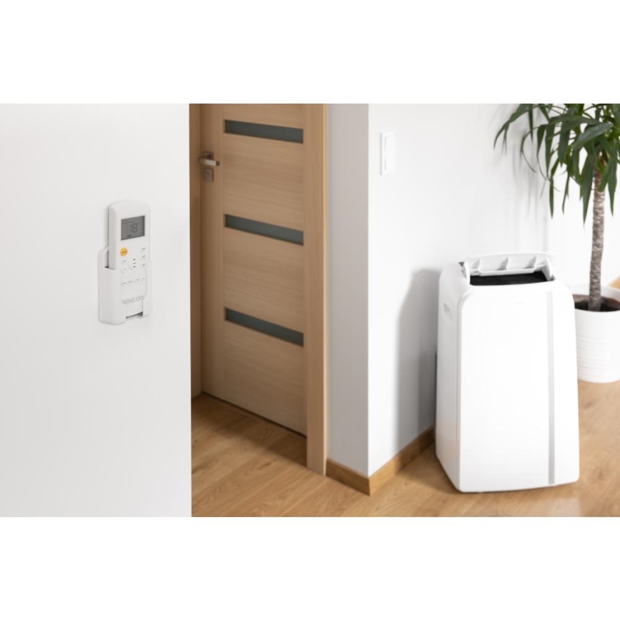 Sencor - Nutikas mobiilne konditsioneer 3-ühes, sh täielik tarvikutekomplekt 1450W/230V 12000 BTU Wi-Fi valge + kaugjuhtimispult