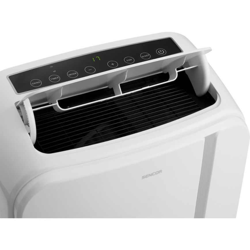 Sencor - Nutikas mobiilne konditsioneer 3-ühes, sh täielik tarvikutekomplekt 1450W/230V 12000 BTU Wi-Fi valge + kaugjuhtimispult