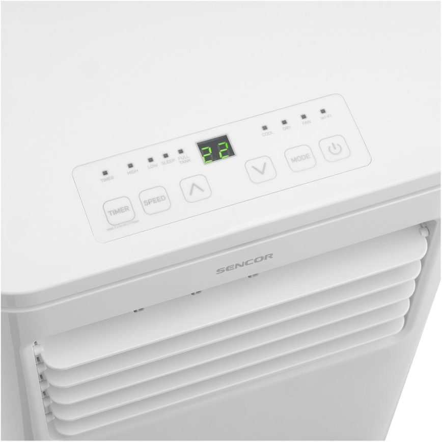 Sencor - Nutikas mobiilne konditsioneer 3-ühes, sh täielik tarvikutekomplekt 760W/230V 7000BTU Wi-Fi + kaugjuhtimispult