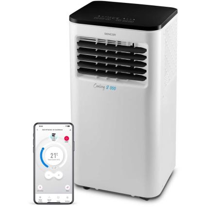 Sencor - Nutikas mobiilne konditsioneer 3-ühes, sh täielik tarvikutekomplekt 805W/230V 8000 BTU Wi-Fi + kaugjuhtimispult