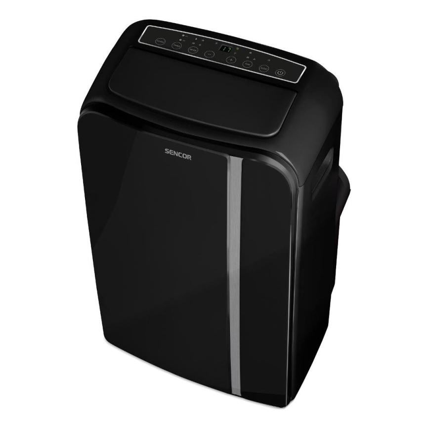 Sencor - Nutikas mobiilne konditsioneer 3-ühes, sh täielik tarvikutekomplekt 1450W/230V 12000 BTU Wi-Fi must + kaugjuhtimispult