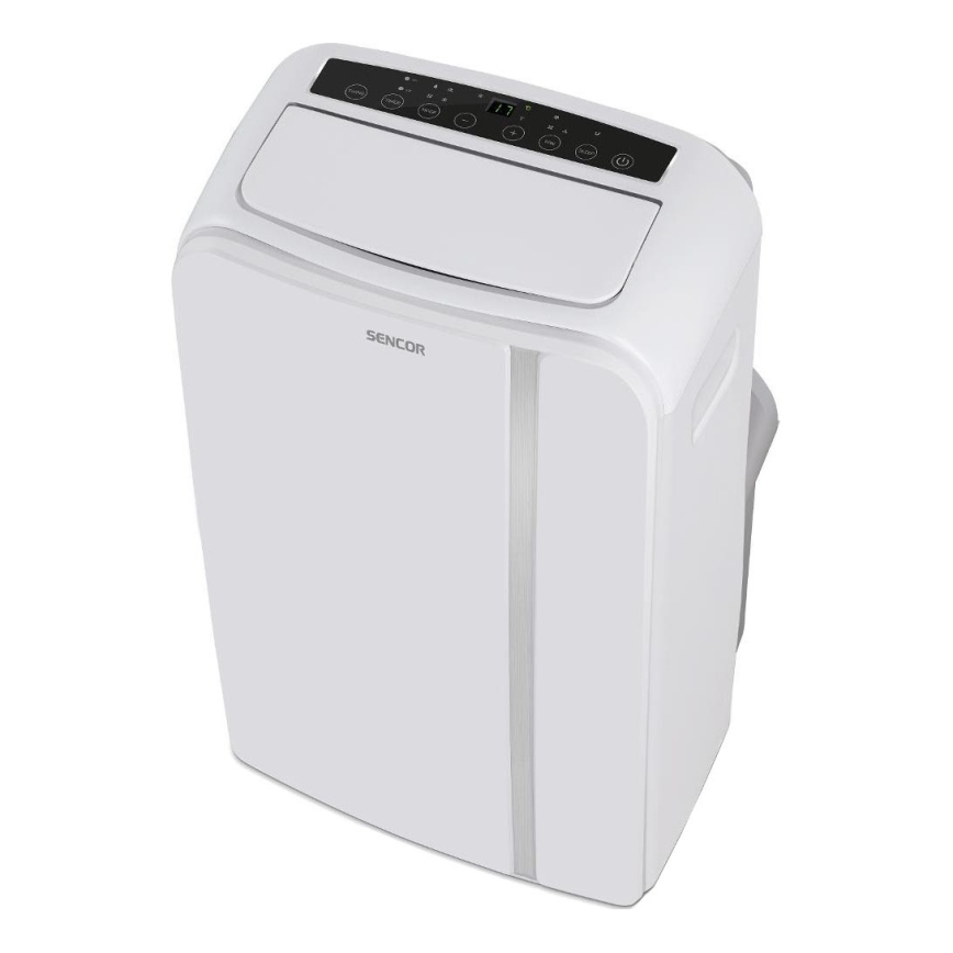 Sencor - Nutikas mobiilne konditsioneer 3-ühes, sh täielik tarvikutekomplekt 1450W/230V 12000 BTU Wi-Fi valge + kaugjuhtimispult