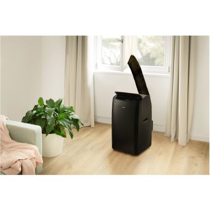 Sencor - Nutikas mobiilne konditsioneer 4-ühes kaasas täielikud lisad 900W/230V 9000 BTU Wi-Fi must + kaugjuhtimispult