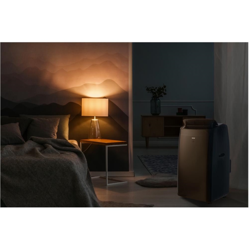 Sencor - Nutikas mobiilne konditsioneer 4-ühes kaasas täielikud lisad 900W/230V 9000 BTU Wi-Fi must + kaugjuhtimispult