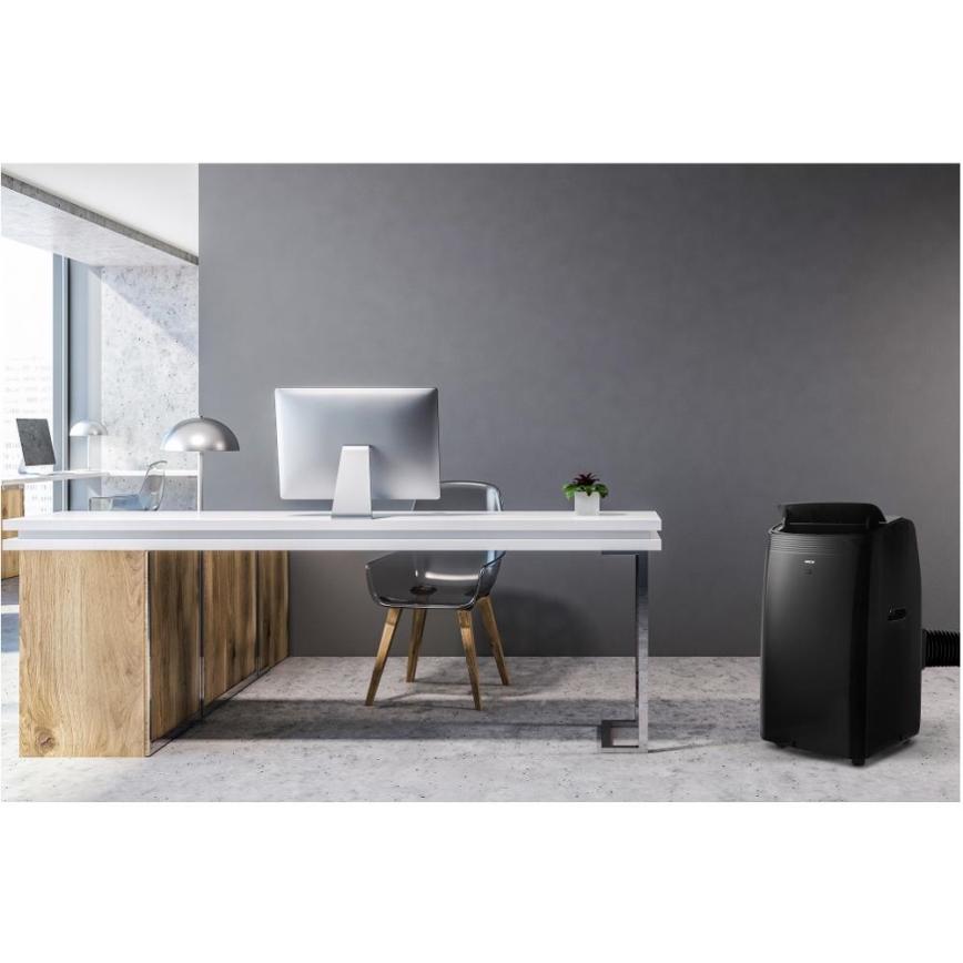 Sencor - Nutikas mobiilne konditsioneer 4-ühes kaasas täielikud lisad 900W/230V 9000 BTU Wi-Fi must + kaugjuhtimispult