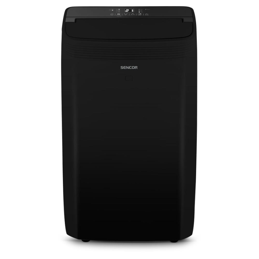Sencor - Nutikas mobiilne konditsioneer 4-ühes kaasas täielikud lisad 900W/230V 9000 BTU Wi-Fi must + kaugjuhtimispult