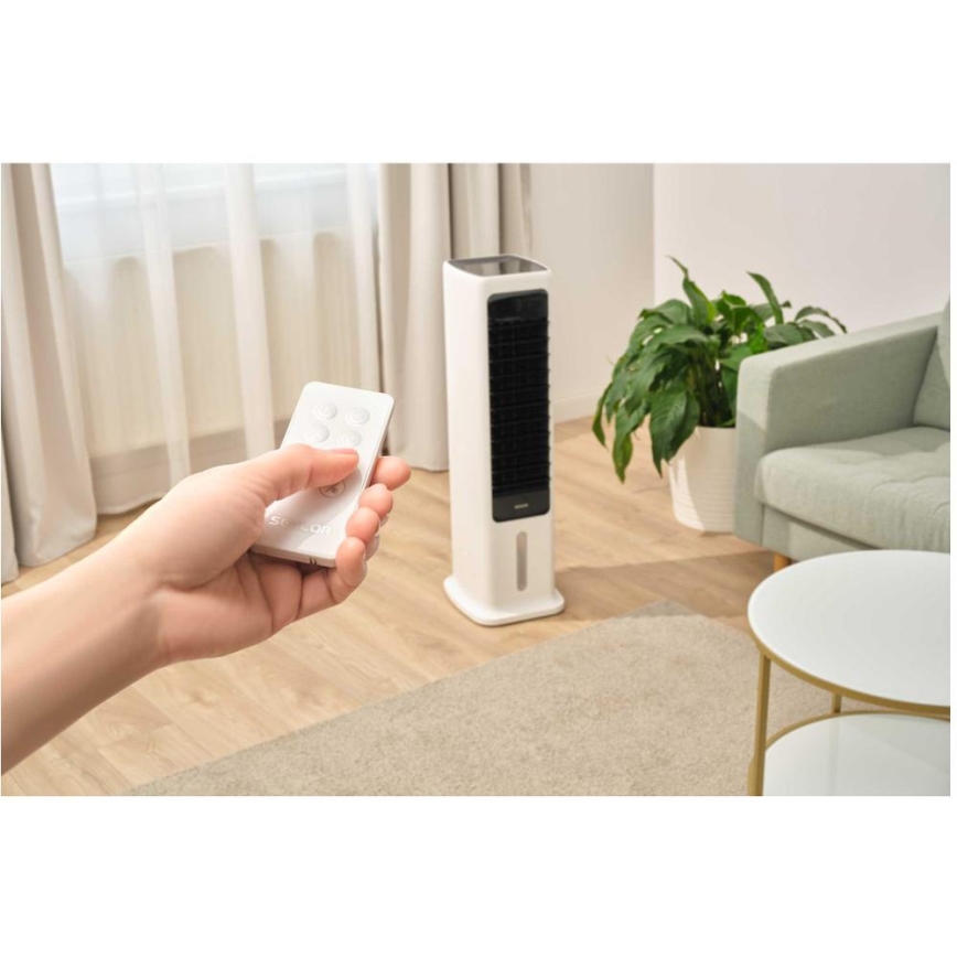Sencor - Nutikas mobiilne õhujahuti 60W/230V Wi-Fi valge + kaugjuhtimispult