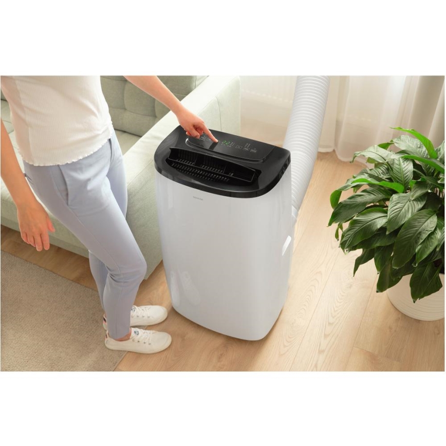 Sencor - Nutikas mobiilne kliimaseade 4-ühes koos täieliku tarvikukomplektiga 1700W/230V 12000 BTU Wi-Fi valge + kaugjuhtimispult