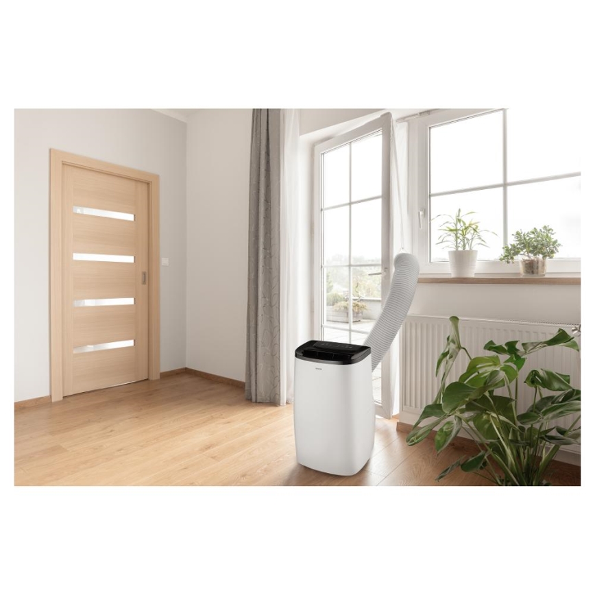 Sencor - Nutikas mobiilne kliimaseade 4-ühes koos täieliku tarvikukomplektiga 1700W/230V 12000 BTU Wi-Fi valge + kaugjuhtimispult