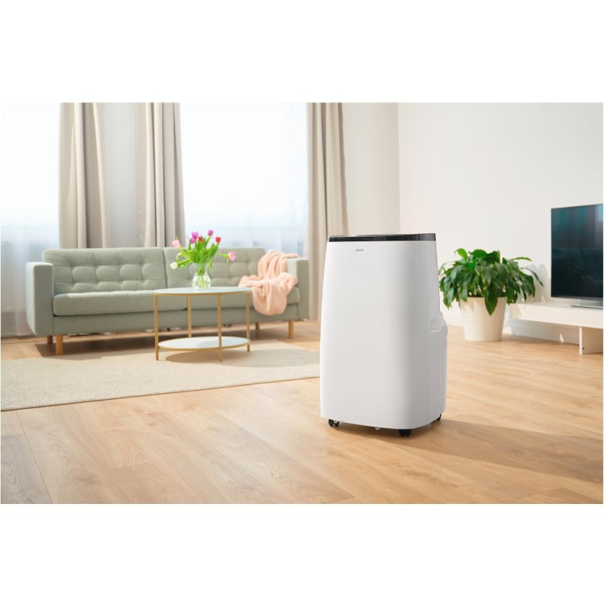 Sencor - Nutikas mobiilne kliimaseade 4-ühes koos täieliku tarvikukomplektiga 1700W/230V 12000 BTU Wi-Fi valge + kaugjuhtimispult