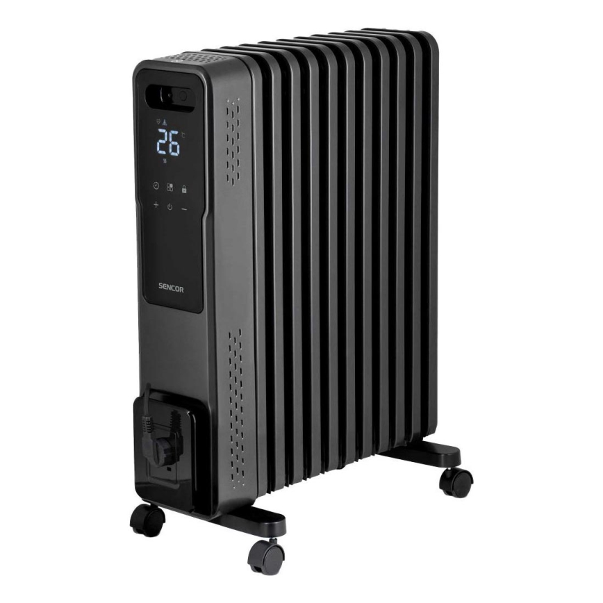 Sencor - õliradiaator 11 ribiga 1000/1200/2400W/230V Wi-Fi must