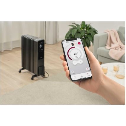 Sencor - õliradiaator 11 ribiga 1000/1200/2400W/230V Wi-Fi must