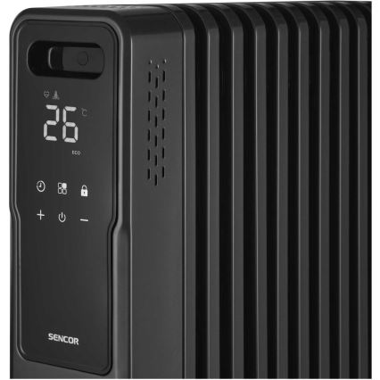 Sencor - õliradiaator 11 ribiga 1000/1200/2400W/230V Wi-Fi must