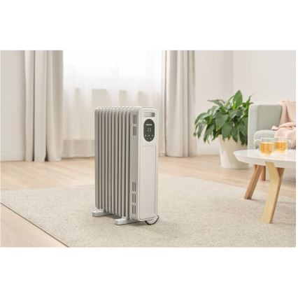 Sencor - Õliradiaator 11 ribiga 1000/2300W/230V valge + kaugjuhtimispult