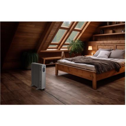 Sencor - Õliradiaator 11 ribiga 1000/2300W/230V valge + kaugjuhtimispult
