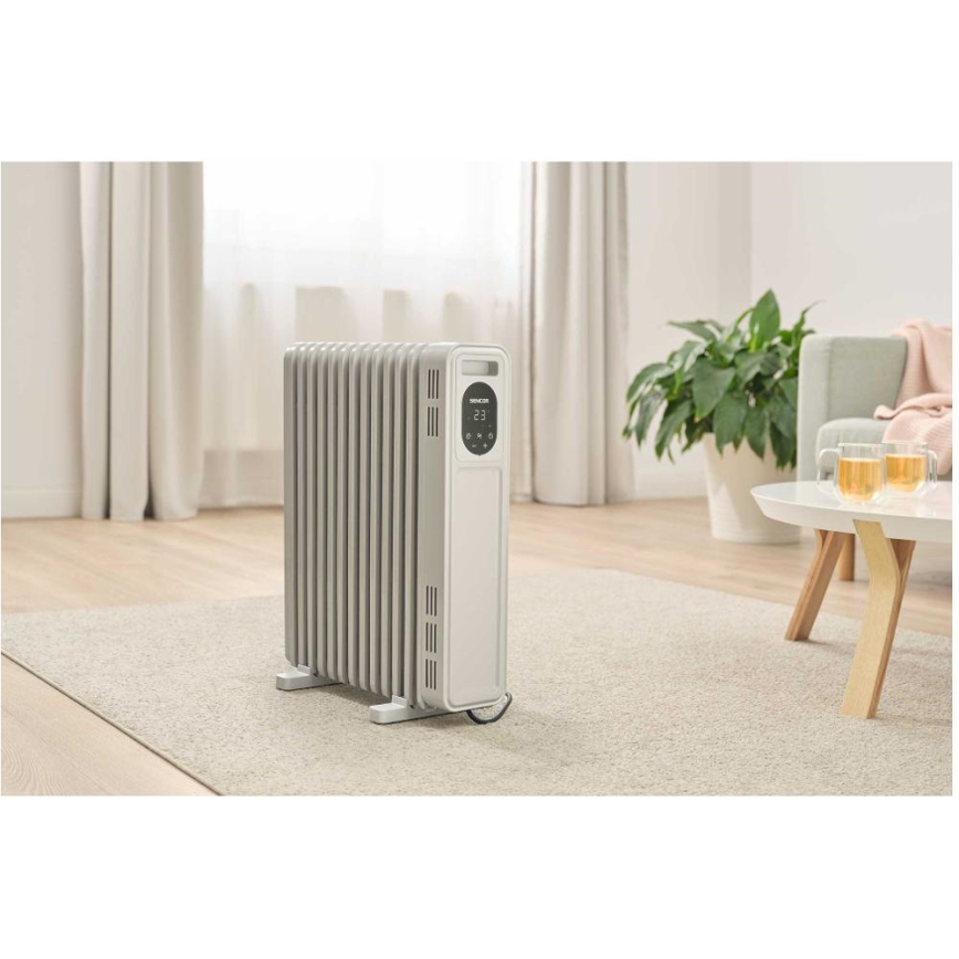 Sencor - 13-elemendiline õliradiaator 1000/2500 W, 230 V, valge + kaugjuhtimispult