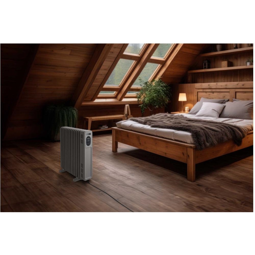 Sencor - 13-elemendiline õliradiaator 1000/2500 W, 230 V, valge + kaugjuhtimispult