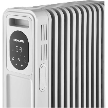 Sencor - 13-elemendiline õliradiaator 1000/2500 W, 230 V, valge + kaugjuhtimispult