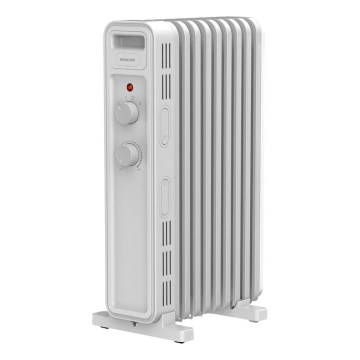 Sencor - Õliradiaator 9 ribiga 800/1200/2000W/230V valge