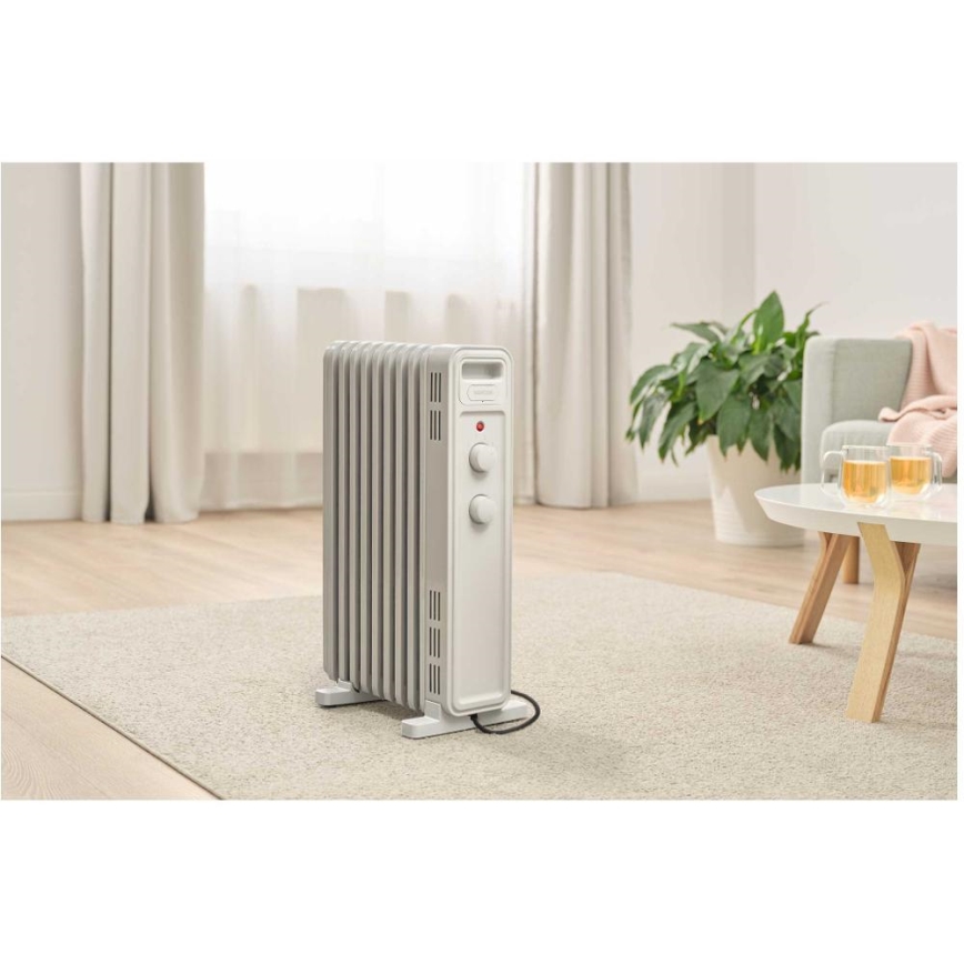 Sencor - Õliradiaator 9 ribiga 800/1200/2000W/230V valge