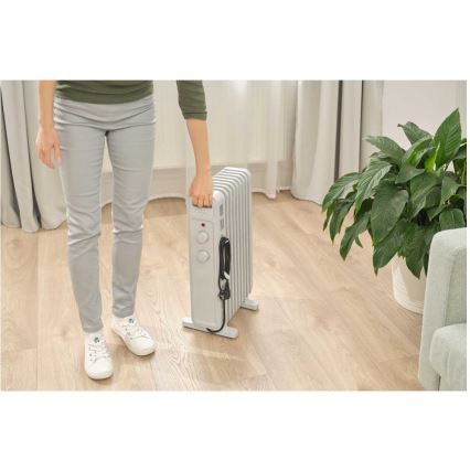 Sencor - Õliradiaator 9 ribiga 800/1200/2000W/230V valge