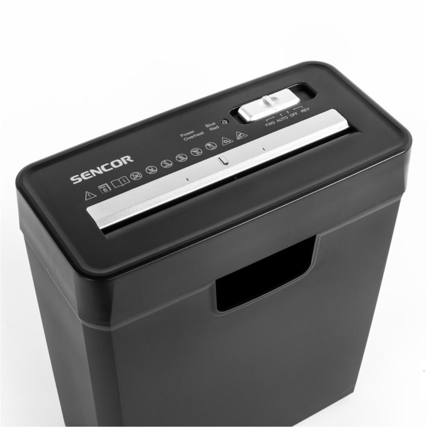 Sencor - Paberipurustaja A4 helitugevus 10 l 190W/230V must
