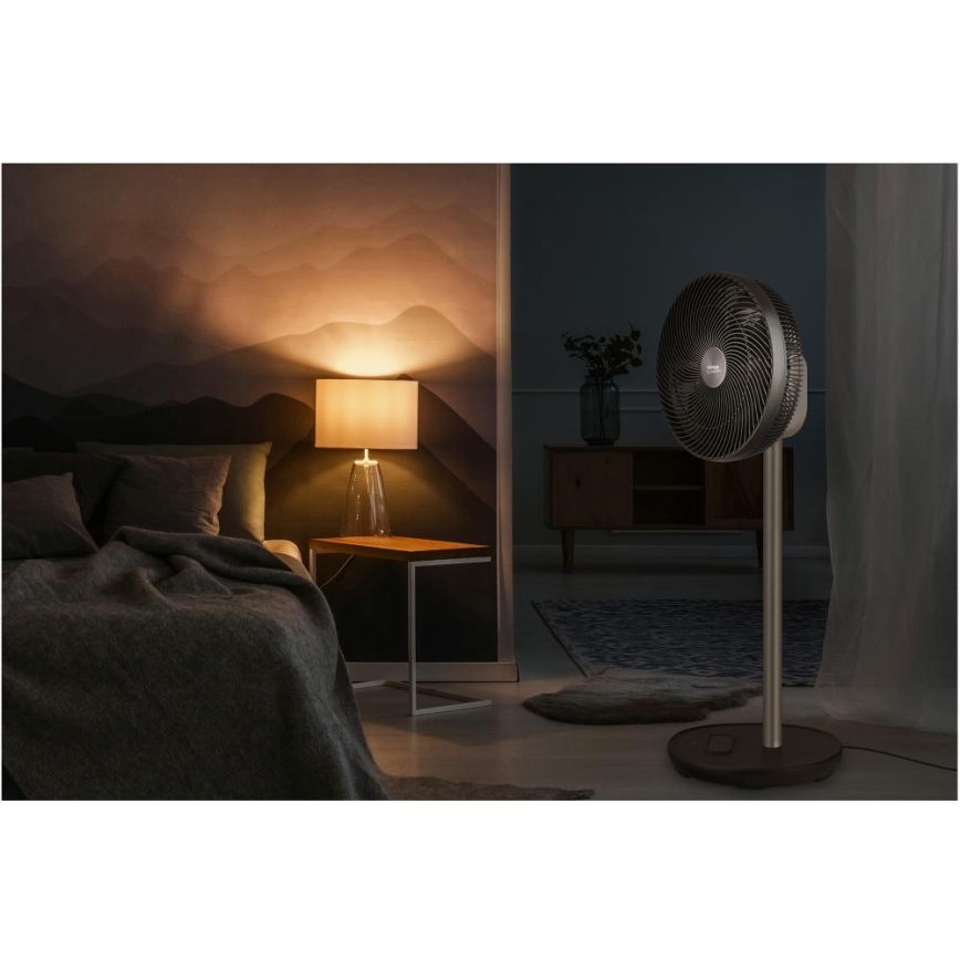 Sencor - Põrandaventilaator 3D UltraSilent 26W/230V Wi-Fi must + kaugjuhtimispult