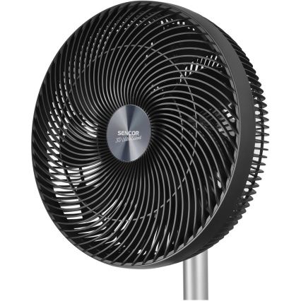 Sencor - Põrandaventilaator 3D UltraSilent 26W/230V Wi-Fi must + kaugjuhtimispult