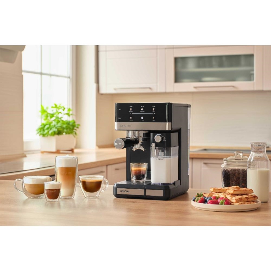 Sencor - Pordiga espresso-kohvimasin 1350W/230V must/mattkroom