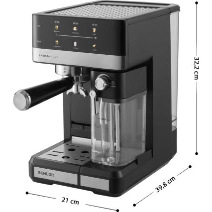 Sencor - Pordiga espresso-kohvimasin 1350W/230V must/mattkroom