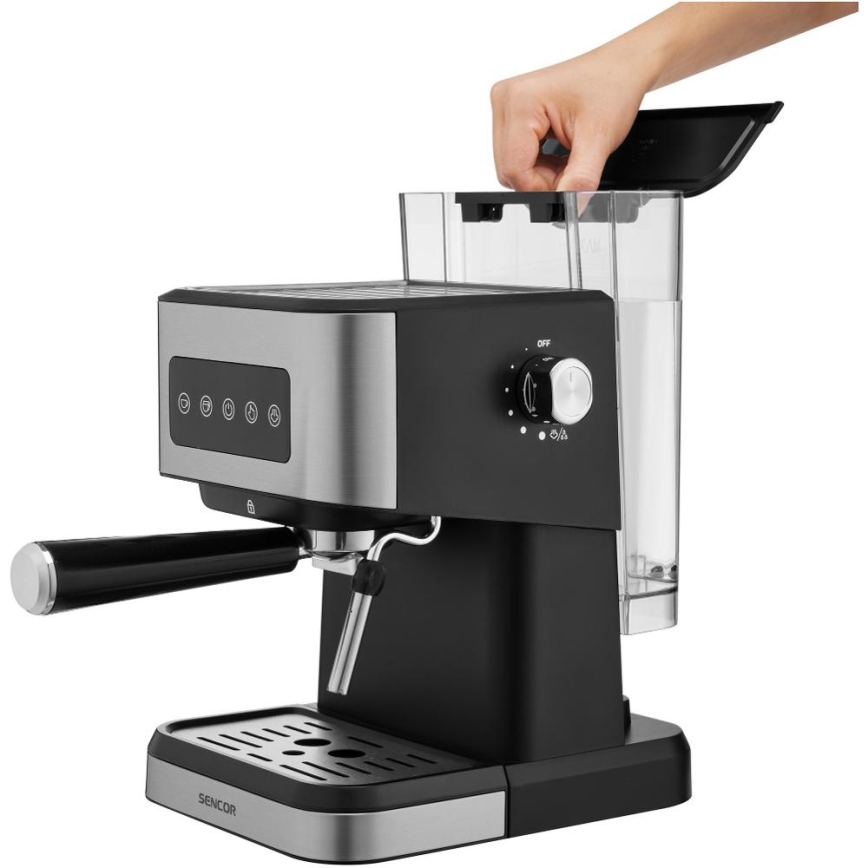 Sencor - Portaafilteriga espressomasin 1050W/230V must/mattkroom