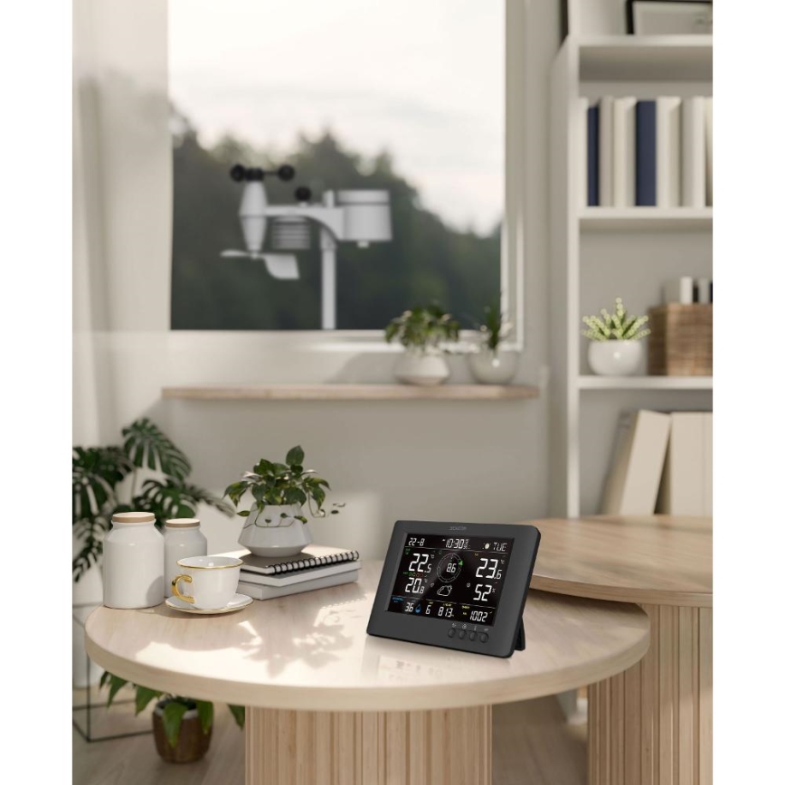 Sencor - Professionaalne ilmajaam värviline LCD ekraaniga ja äratuskell 5V/1xCR2032 + 3xAA