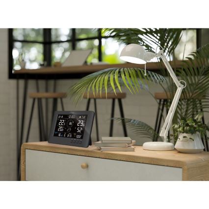 Sencor - Professionaalne ilmajaam värviline LCD ekraaniga ja äratuskell 5V/1xCR2032 + 3xAA