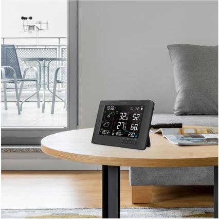 Sencor - Professionaalne ilmajaam värviline LCD ekraaniga ja äratuskell 5V/1xCR2032 + 3xAA Wi-Fi